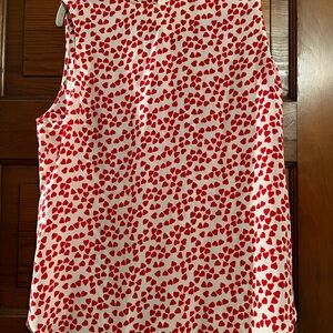 Equipment Red and White Sleeveless Top